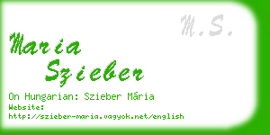 maria szieber business card