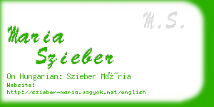 maria szieber business card